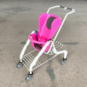 Supermarket Kids Shopping Trolley Children Shopping Cart with Safe Baby Seat and Bottom Storage Shelf