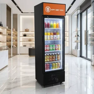Supermarket Large Capacity Commercial Beverage Chiller Drink Display Fridge 2 Glass Door Upright Display Refrigerator