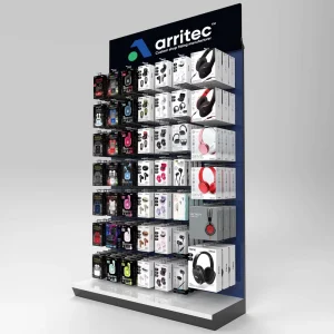 Supermarket Large Capacity Mobile Accessories Display Rack Customizable Metal Pegboard Headphones Accessories Hook Display Rack