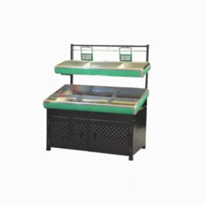 Supermarket Light Duty Single Sided Display Stands for Fruit and Vegetables Metallic Store Shelving
