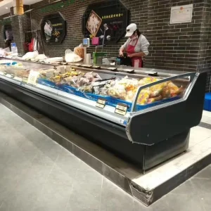 Supermarket Meat Refrigerated Display Cabinet Food Display Counter for Butchery Equipment