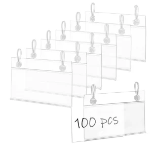 Supermarket PVC Double Ear Hanging Tag Diagonal Cage Label Card Shelf Price Display Plastic Profile Data Supermarket Supplies