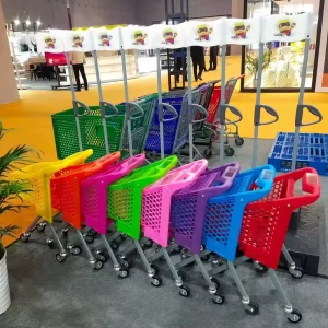 Supermarket Plastic Shopping Trolley 50L