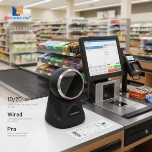 Supermarket Price Checker Scanner Omnidirectional Barcode Scanner Desktop QR Code Reader 2D Barcode Scanner