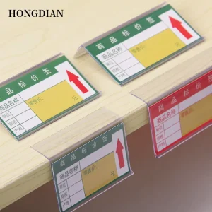 Supermarket Price Tag Transparent Plastic Display Shelf Price Label Tag Self Adhesive Shelf Label Card Holder