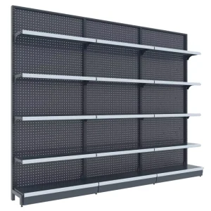 Supermarket Rack Light Duty Double Sided Metallic Gondola Shelving for Retail Store Shop Shelving Shelf
