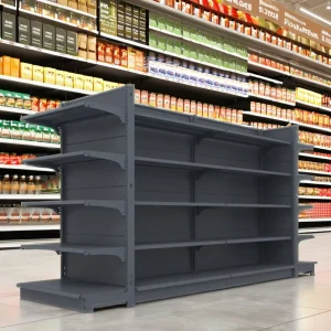 Supermarket Rack Light Duty Gondola Shelving OEM Store Display Racks Made of Wood and Steel