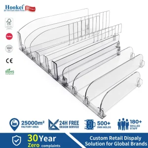 Supermarket Retail Adjustable Gondola Clear Plastic Acrylic Commercial Refrigerator Shelf Divider for Gondola