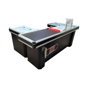 Supermarket Retail Counter Desk Checkout Counter Cashier with Electric Conveyor Belt