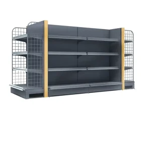 Supermarket Retail Display Stand Rack Iron Gondola Shelving Epoxy Powder Coating Quick Installation Durable Metal Storage