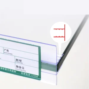 Supermarket Retail Plastic PVC Acrylic Label Tag Adhesive Data Strip Price Holder for Glass Shelves
