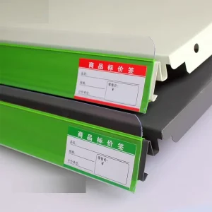 Supermarket Retail Plastic PVC Acrylic Label Tag Adhesive Data Strip Price Holder for Shelves