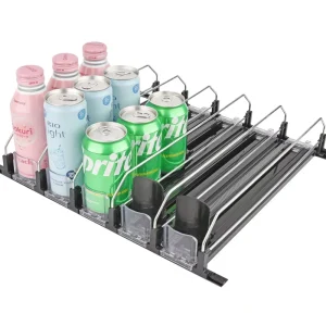Supermarket Shelf Pusher Durable Plastic Organizer Autofeed Beverage Glide Double Spring Soda Can Display