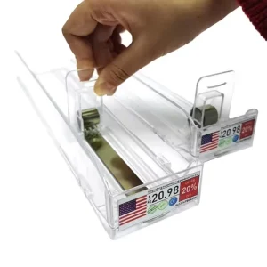 Supermarket Shelf Pusher and Divider System In Stock Plastic Shelf Pusher