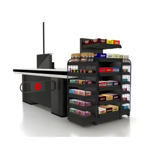 Supermarket Shelf with Checkout Counter
