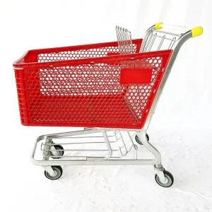Supermarket Shopping Cart Large Capacity Shopping Trolley Grocery Cart With Wheels