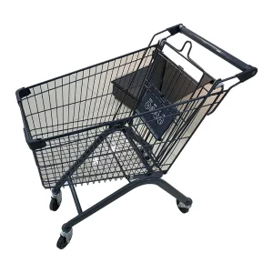 Supermarket Shopping Trolley Cart 150 Liter Capacity Korea Style Made of Plastic with Chrome Plated Surface