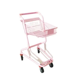 Supermarket Shopping Trolley Pink 4 Inch Unfolding Color Plated Customer Logo CN Shop Cart