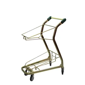 Supermarket Shopping Trolley Shopping Cart with 2pcs Plastic Basket