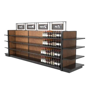 Supermarket Single Sided Wooden Gondola Shelving Shelf for Retail Store