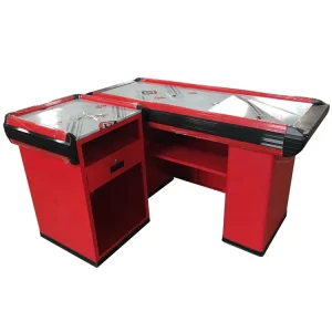 Supermarket Stainless Steel POS Cash Register Desk Eco Friendly Modern Design Customized Logo for Retail Store Checkout Counter