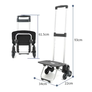 Supermarket Store 6 Wheels Utility Portable Foldable Hand Cart Shopping Trolley Stair Climbing Trolley