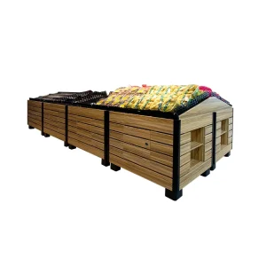 Supermarket Store Display Metal Wooden Fruit and Vegetable Stand Rack and Gondola Shelf