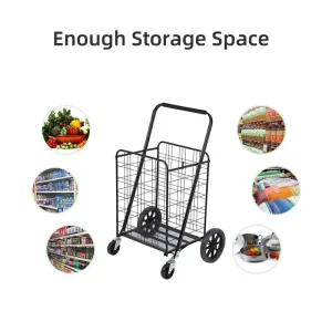 Supermarket Store Home Iron Shopping Trolleys Utility Carts Mobile Portable Foldable Shopping Cart Shopping Trolley