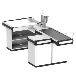 Supermarket Store Knock down Checkout Cashier Counter Electric Conveyor Belt