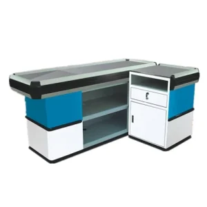 Supermarket Store Metal Cashier’s Desk Checkout Counter