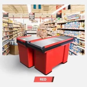Supermarket Store Retail Cold Rolled Steel Checkout Counters ISO9001 CE Certified for Supermarket Convenience Stores
