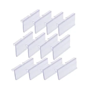 Supermarket Supplies Clear PVC Label Holder Double Hook Wire Shelf Retail Price Tag 4 8cm (1.57 3.15in)