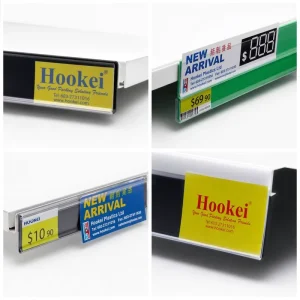 Supermarket Transparent PVC Shelf Pricing Strips Shelf Label Holder Adhesive Price Shelf Label Tag Holder