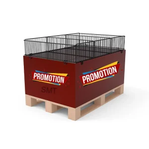 Supermarket Wire Stacking Display Table Foldable Baskets Dump Bins Display