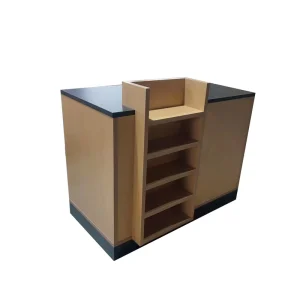 Supermarket Wood Cashier Counter Liquor and Grocery Store Wooden Checkout Counter Table