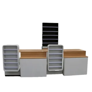 Supermarket and Convenience Store Checkout Counter Stainless Steel Cashier Desk for Efficient Checkout