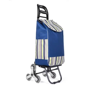 Supply Blue Stair Climber Folding 6 Wheels Heavy Duty Dolly Grocery Shopping Hand Luggage Trolley Cart for Condos
