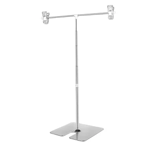 T Shape Adjustable Height Clip Style Aluminum Indoor Business Menu POP Display Stand Sign Holder Poster Frame for Retail Store