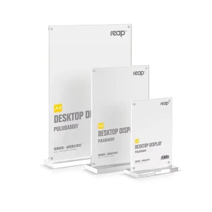 T Shape Clear Custom A5 Acrylic Sign Holder Desktop Sign Holder