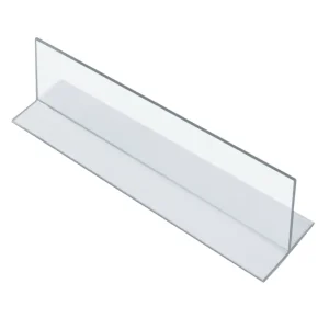 T Shape Plastic Shelf Dividers Injected Freestanding Goods Display Separator Clear PS Divider 7.5 inch With Open End