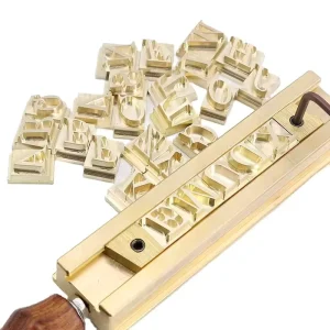 T-slot Brass Letter Stamps Set, Microsoft YaHei Font Hot Stamping Molds for Leather Embossing