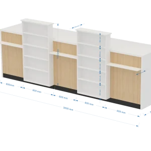 TS TS B075 Modern Design Durable Eco Friendly Wood Steel Cash Register Desk Free Combination Retail Store Checkout Counters US
