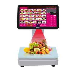 TS2 Fruit Vegetable Shop 15.6″ Weighing 15KG LB All In One Touch Screen Supermarket AI POS Scale With Receipt Thermal Printer