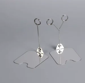 Table Top Stainless Steel Price Label Holders Stand Metal Price Tag for Cake Bread