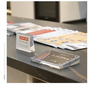 Table Top Stand Easy Assembly Modern Transparent Acrylic Display Sign Data Card Label Holder Price Racks