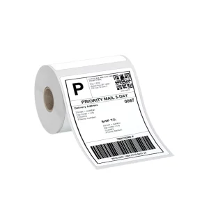 Thermal Barcode Label Paper Roll Cosmetic Sticker Waterproof Logo Product Custom Sticker Label for Shipping Labels