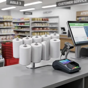 Thermal Cash Register Paper 57×50 80mm Single Layer Supermarket Receipt Paper for Restaurants Takeaway