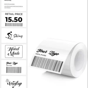 Thermal Sticker Labels Self Adhesive Barcode Label Paper for Direct Thermal Printer 1.97” X 1.18” (50mm X 30mm)