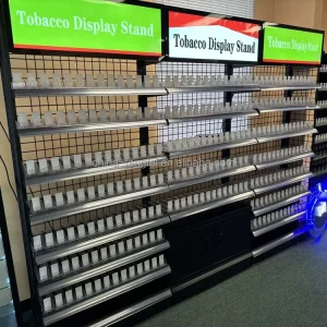 Tobacco Shop Display Stand Cabinet Cigarette Display Rack with Custom Design Iron Customized Smoke Shop Shelves