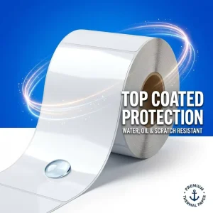 Top Coated Direct Thermal Labels Roll Custom Size Blank Barcode Shipping Label Waterproof Oil Proof Scratch Resistant Factory